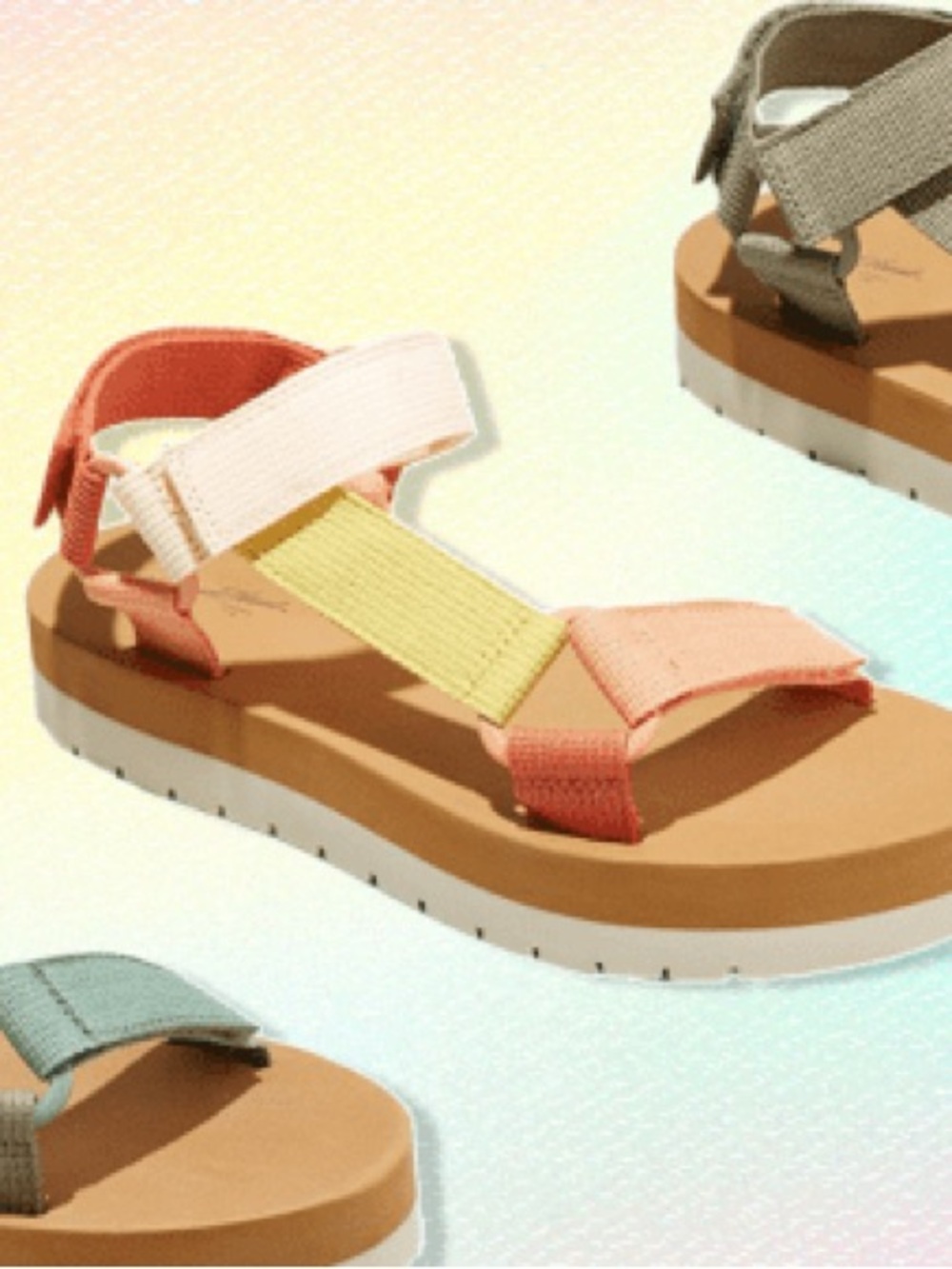 🍑 Universal Thread Women’s Holden Multi-Color Strappy Platform Summer Sandal 10 - Picture 3 of 12